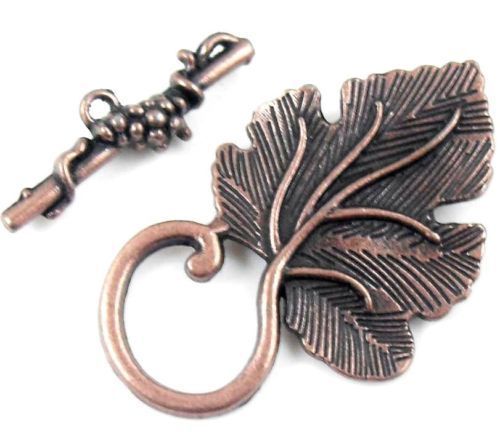 Copper plated Grape leaf toggle